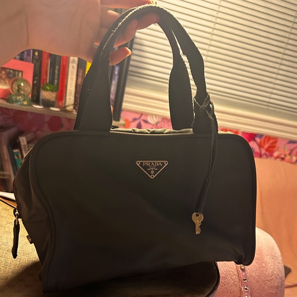 PRADA Vintage Nylon Tessuto Hand Bag Rectangle Purse Khaki Green - Picture 11 of 16